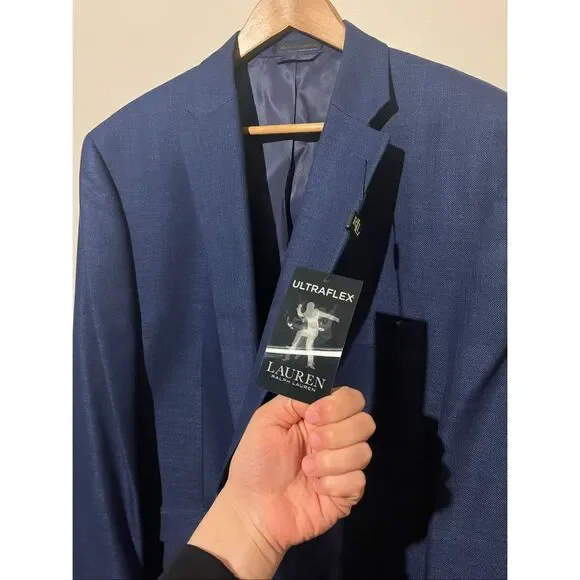 Lauren Ralph Lauren NWT Suit Jacket 48R Bright Navy Ultraflex Blazer Sport Coat - Picture 7 of 9